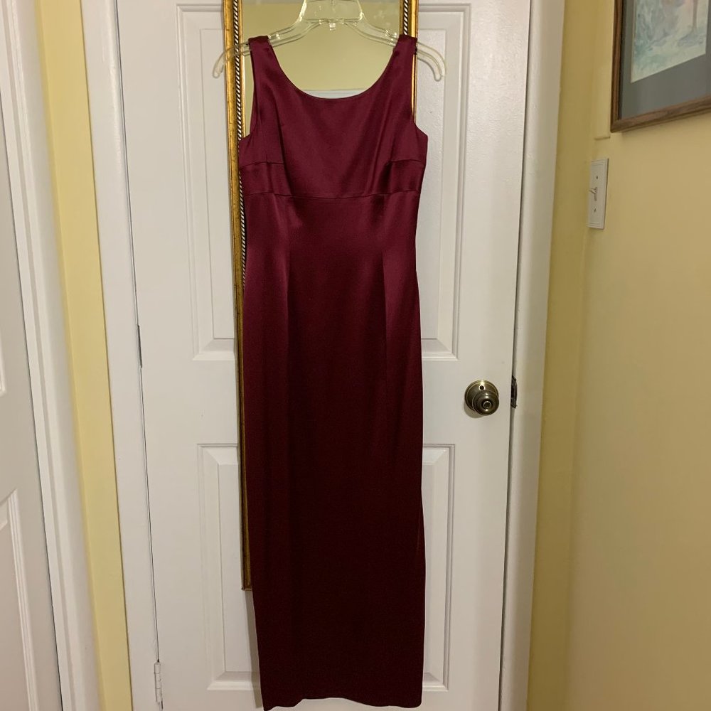Formal Red Tahari Dress with a slit